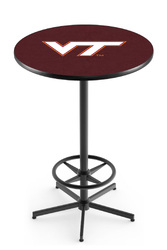 Virginia Tech L216 Black Wrinkle Logo Table