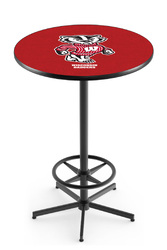 Wisconsin L216 Black Wrinkle Logo Table