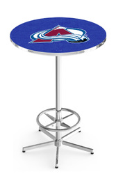 Colorado Avalanche L216 Chrome Logo Table
