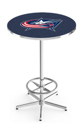 Columbus Blue Jackets L216 Chrome Logo Table