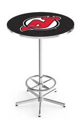 New Jersey Devils L216 Chrome Logo Table