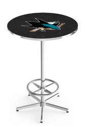 San Jose Sharks L216 Chrome Logo Table