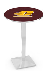 Central Michigan L217 Chrome Logo Table