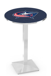 Columbus Blue Jackets L217 Chrome Logo Table