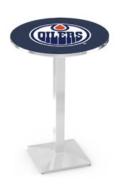 Edmonton Oilers L217 Chrome Logo Table