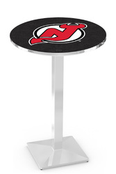 New Jersey Devils L217 Chrome Logo Table