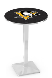 Pittsburgh Penguins L217 Chrome Logo Table
