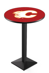 Calgary Flames L217 Black Winkle Logo Table