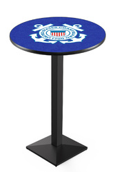 Coast Guard L217 Black Wrinkle Logo Table