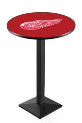Detroit Red Wings L217 Black Wrinkle Logo Table