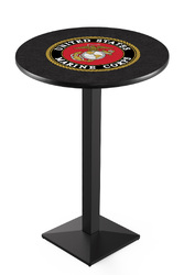 Marines L217 Black Wrinkle Logo Table