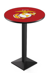 Marines L217 Black Wrinkle Logo Table