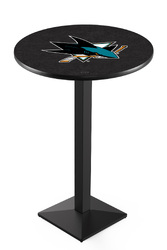San Jose Sharks L217 Black Wrinkle Logo Table