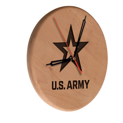 Army Laser Engraved Wood Clock