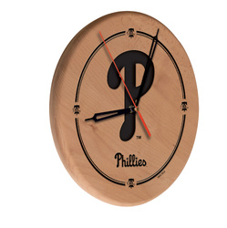 Philadelphia Phillies Laser Engraved Wood Clock