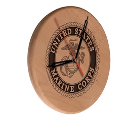 Marines Laser Engraved Wood Clock