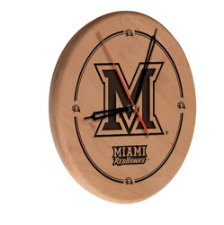 Miami Ohio Laser Engraved Wood Clock