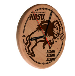 North Dakota State Laser Engraved Wood Clock