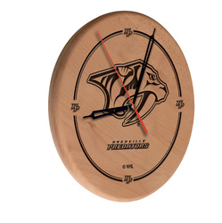 Nashville Predators Laser Engraved Wood Clock