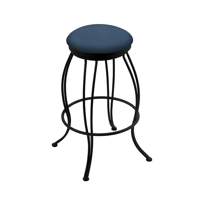 3000 Georgian 1 Bar Stool black finish deep blue upholstery