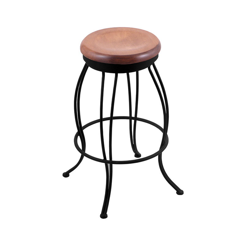 3000 Georgian 1 Bar Stool black finish medium maple wood seat