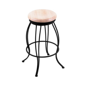 3000 Georgian 1 Bar Stool black finish natural maple wood seat