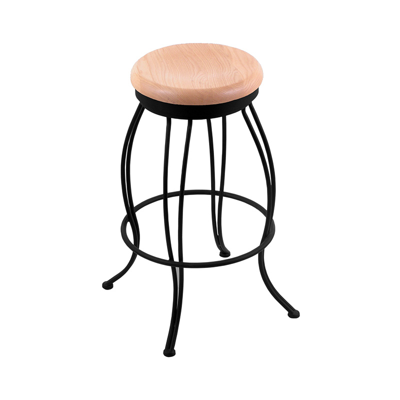 3000 Georgian 1 Bar Stool black finish natural oak wood seat