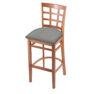 3130 Bristol Stationary Backed Bar Stool Medium Beech Wood Graph Alpine Upholstered Seat