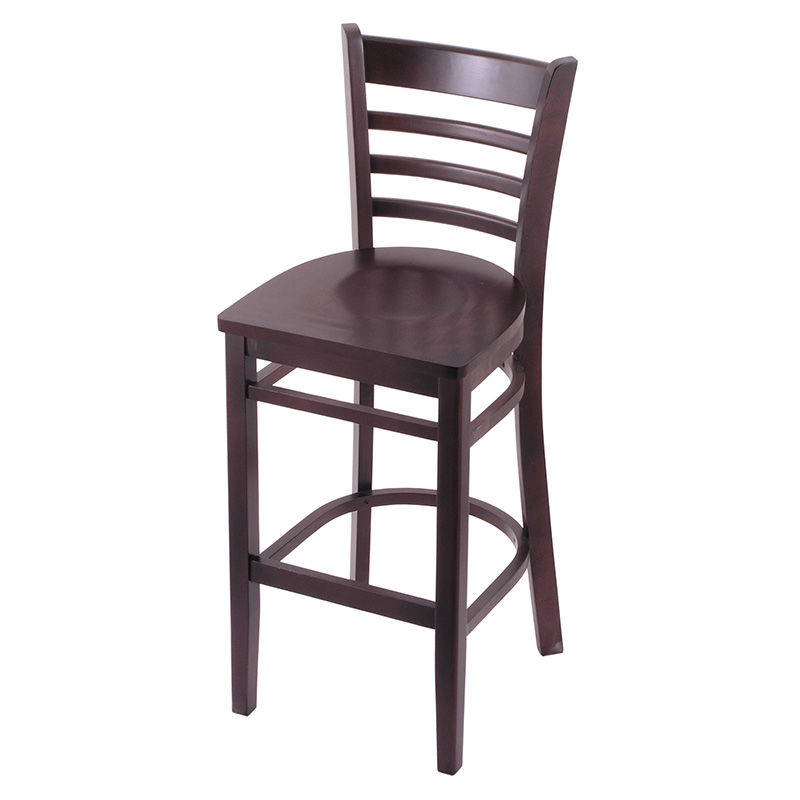 3140 Dakota Stationary Backed Bar Stool Dark Cherry Beech Wood Dark Cherry Wood Seat