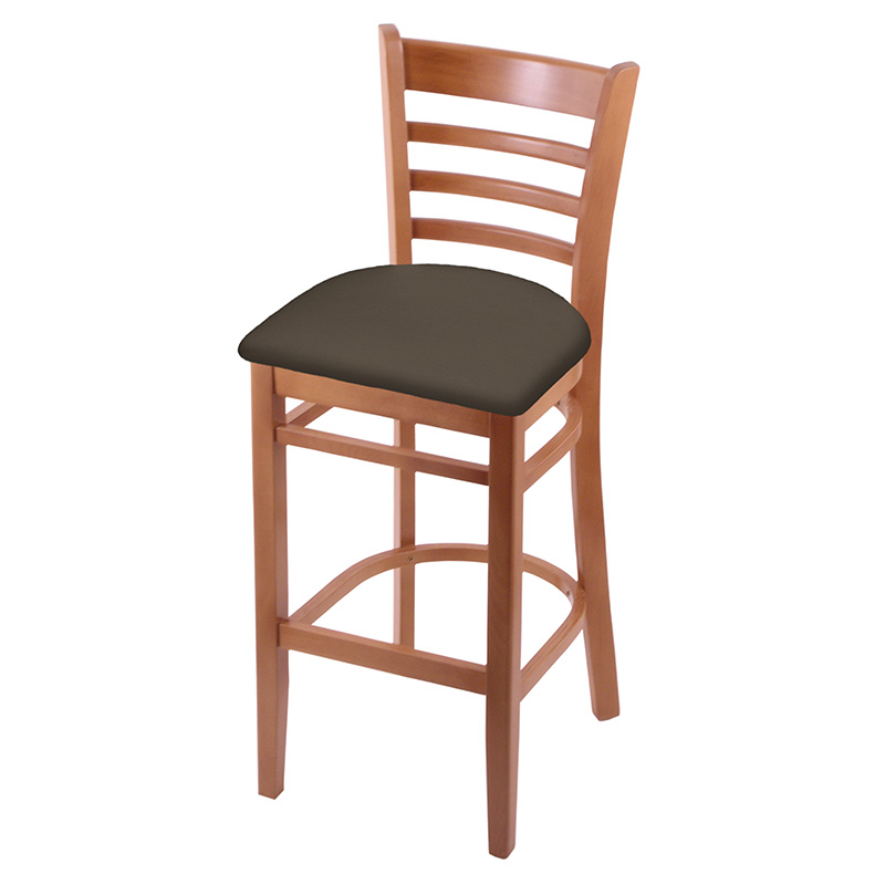 3140 Dakota Stationary Backed Bar Stool Medium Beech Wood Canter Earth Upholstery