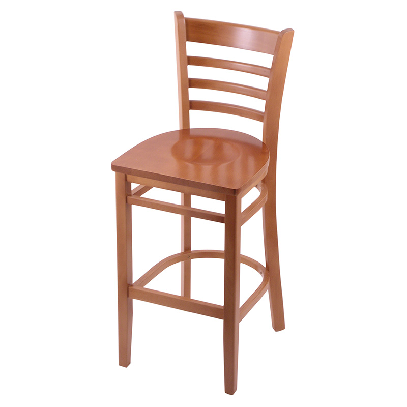 3140 Dakota Stationary Backed Bar Stool Medium Beech Wood Medium Wood Seat
