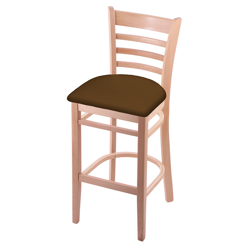 3140 Dakota Stationary Backed Bar Stool Natural Beech Wood Canter Thatch Upholstered Seat