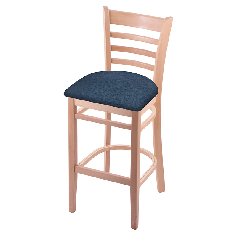 3140 Dakota Stationary Backed Bar Stool Natural Beech Wood Upholstered Seat