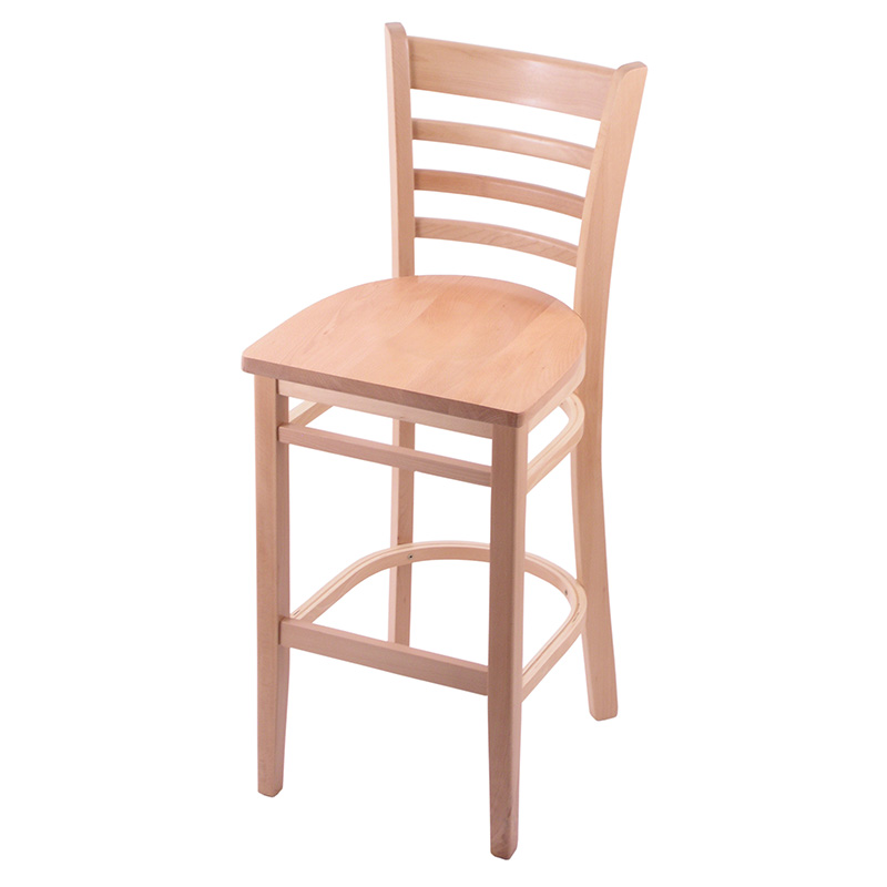 3140 Dakota Stationary Backed Bar Stool Natural Beech Wood Natural Wood Seat