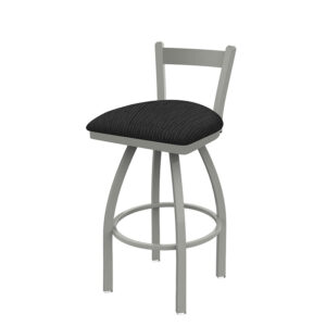 821 Reagan single bar low back stool anodized nickel frame finish graph coal seat