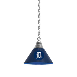 MLB Detroit Tigers Single Shade Pendant Billiard Light Chrome Finish