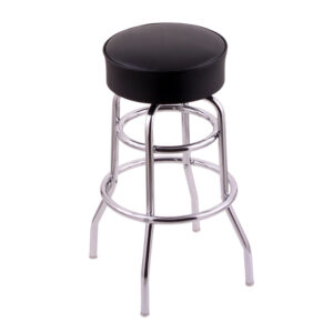 C7C1 backless swivel Bar Stool retro double ring chrome base 4 inch seat