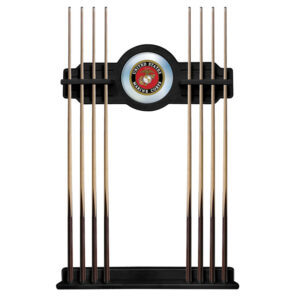 Cue Rack black finish us marines logo