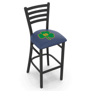 Notre Dame-Shamrock-L004 stationary stool black frame ladder back
