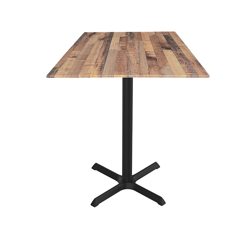 OD211 outdoor Table x style black Base square euroslim rustic top