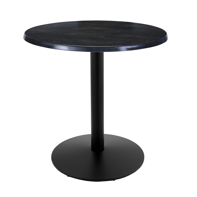 OD214 outdoor Table round black Base round enduro black steel top