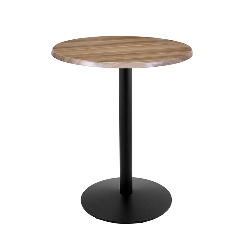 OD214 outdoor Table round black Base round enduro natural top