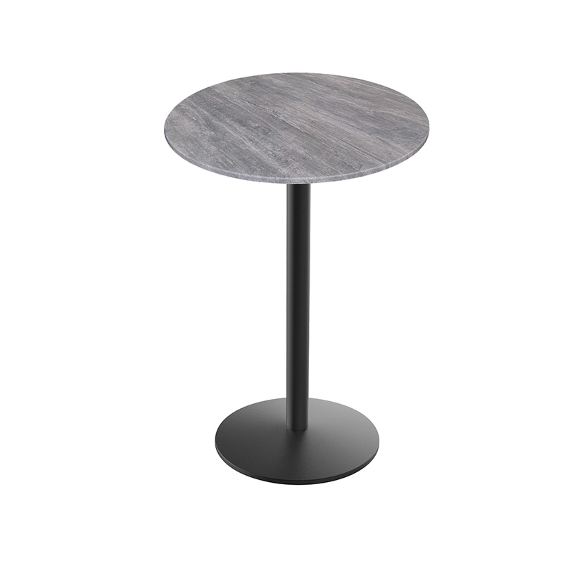 OD214 outdoor Table round black Base round euroslim greystone top