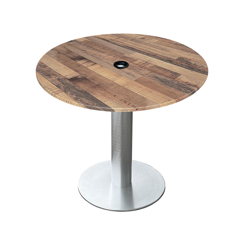 OD219 outdoor dining aluminum umbrella Table Base euroslim rustic round top umbrella hole