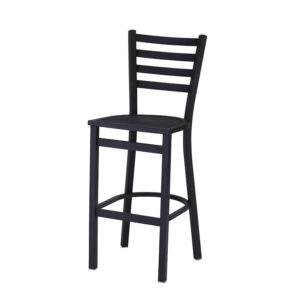 OD400 Jackie 1 Outdoor Counter Bar Stool Ladder Back Black Wrinkle Finish Mesh Seat