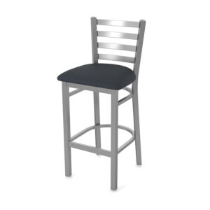 OD400 Jackie 1 Stainless Steel Stationary Stool Breeze Graphite Vinyl Front Angle View