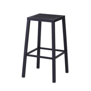 OD405 Zoey Outdoor Backless Counter Bar Stool Black Wrinkle Finish Square Mesh Seat
