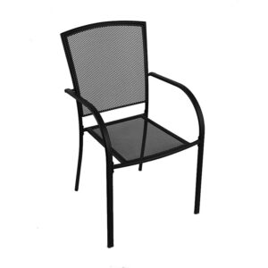 OD470-18 outdoor Willow Chair with arms black frame mesh backrest and seat