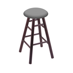 RC Darcy Bar Stool Smooth Oak Wood Legs Dark Cherry Finish Canter Folkstone Grey Upholstered Seat