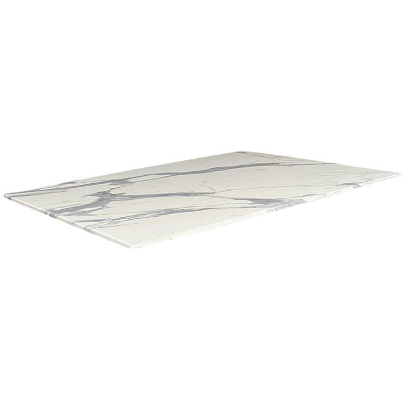 indoor outdoor euroslim 30 by 48 table top white marble finish